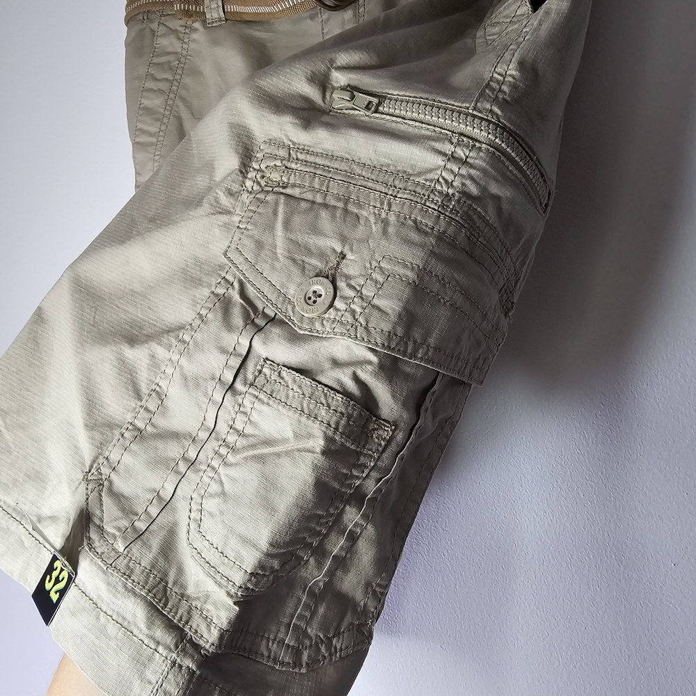 Iron Co Khaki Cargo Shorts Sz 32 - Picture 6 of 10